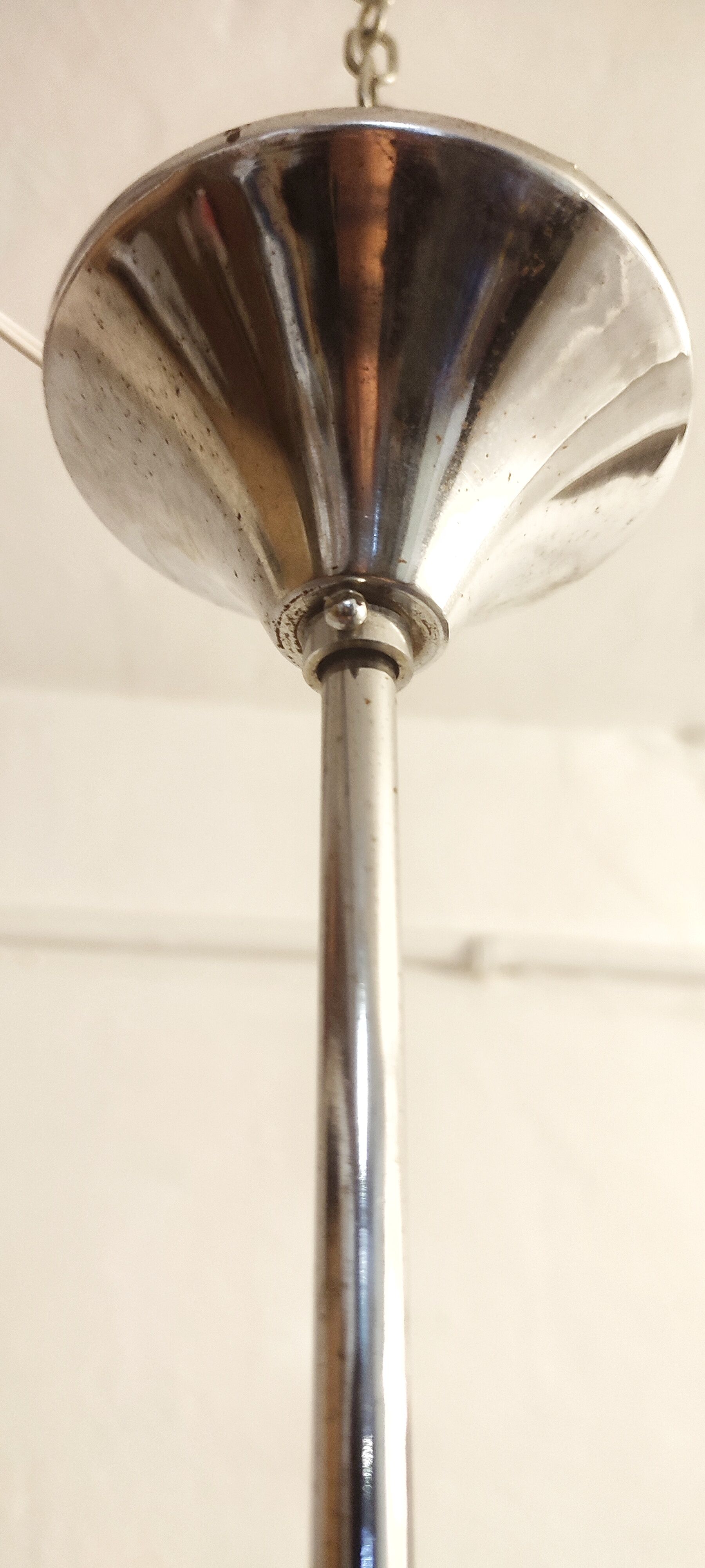 Plastic and glass ceiling lamp spain, 1970s