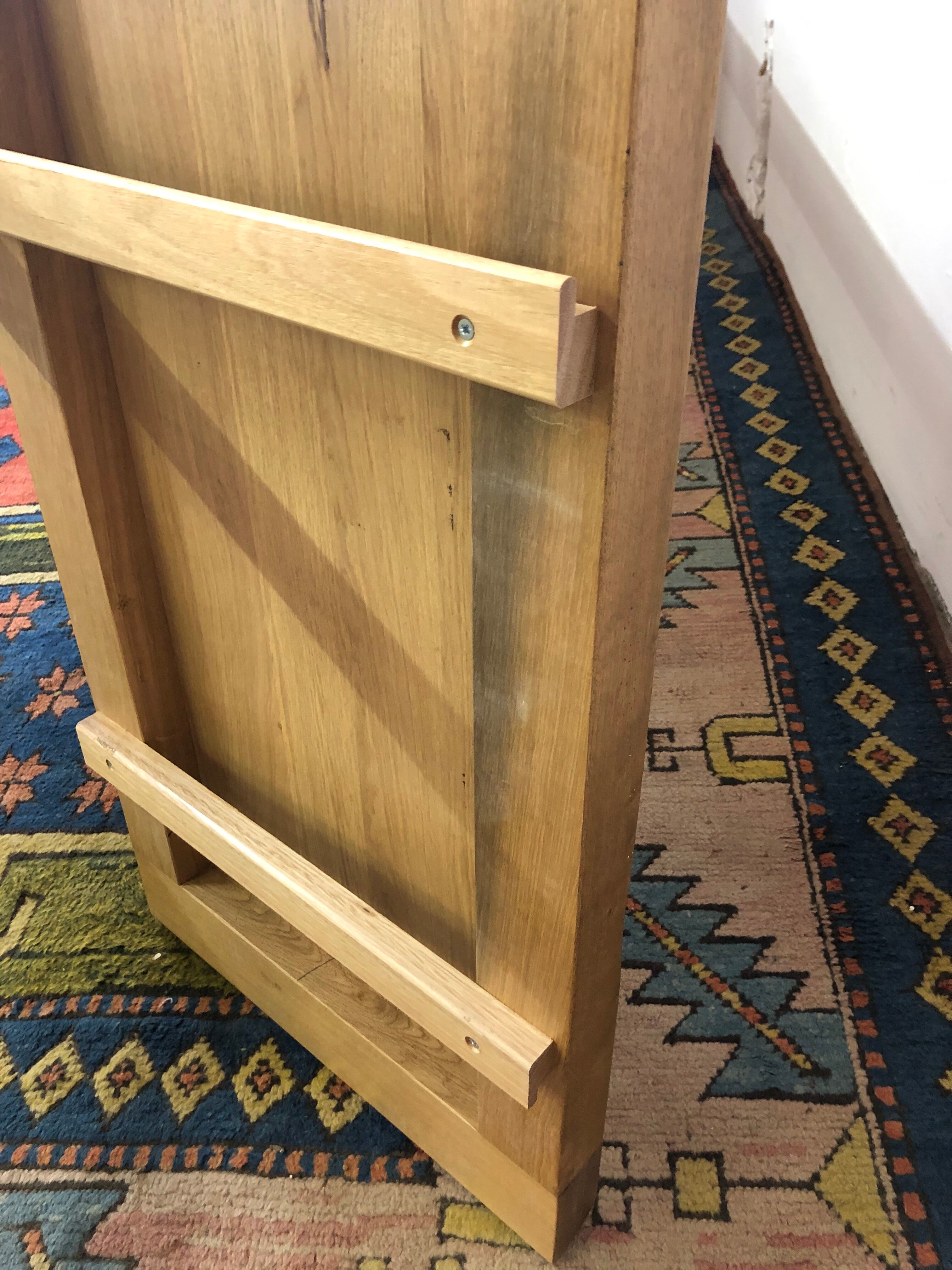Solid oak table with extension cords