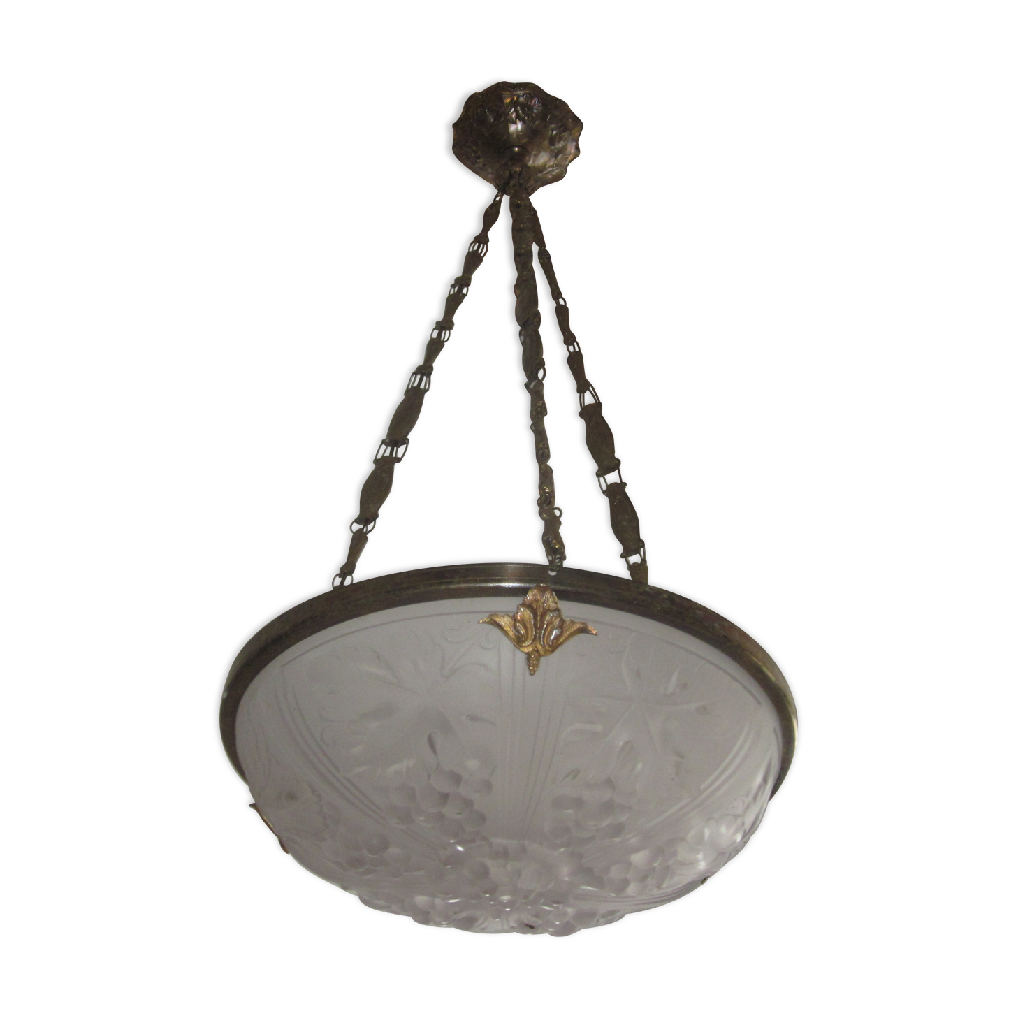 Suspension des annèes 30 en verre moulè
