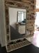 Antique tablet mirror in wrought iron and rattan