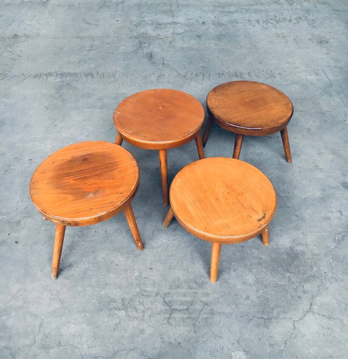 Mid-Century Low Side Table Set, Belgium, 1950s, Set of 4