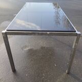 Dining table in unemployment and smoked glass 70'