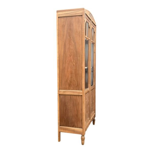 Armoire parisienne vitrée art déco noyer brut massif