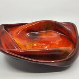 Red Orange Ceramic Empty Pocket Cup signed 2010