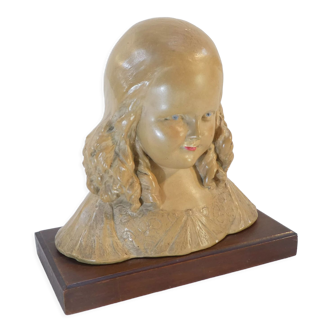 Terracotta bust of a young girl circa 1900