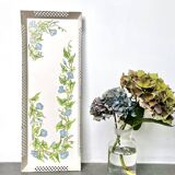 Large painted sheet metal tray with flower decoration