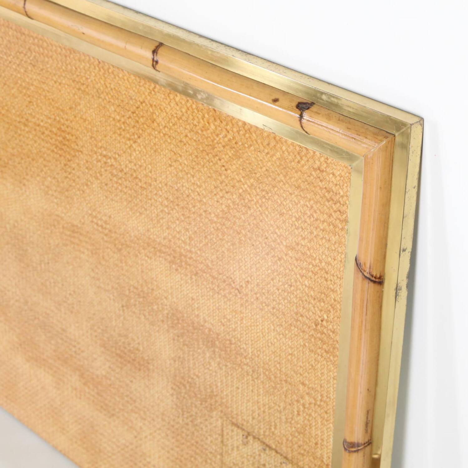Lit vintage en laiton et bambou
