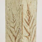 Brutalist stoneware vase with a plant motif. 1970s.