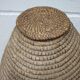 Large old basket with lid, burgundy straw and bramble, woven basket