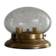 Flush glass shade with bubble pattern and brass base by Hillebrand, 1960s, Germany.