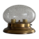 Flush glass shade with bubble pattern and brass base by Hillebrand, 1960s, Germany.