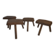 Set of 4 solid wood shepherd's stools