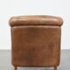 Fauteuil club en cuir de vachette couleur cognac clair
