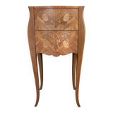 Antique marquetry bedside table / chest of drawers – Louis XV style