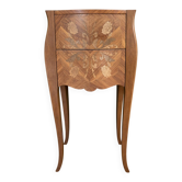 Antique marquetry bedside table / chest of drawers – Louis XV style