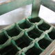 Green wooden bottle case