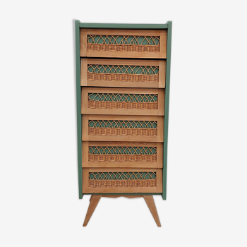 Vintage rattan chiffon