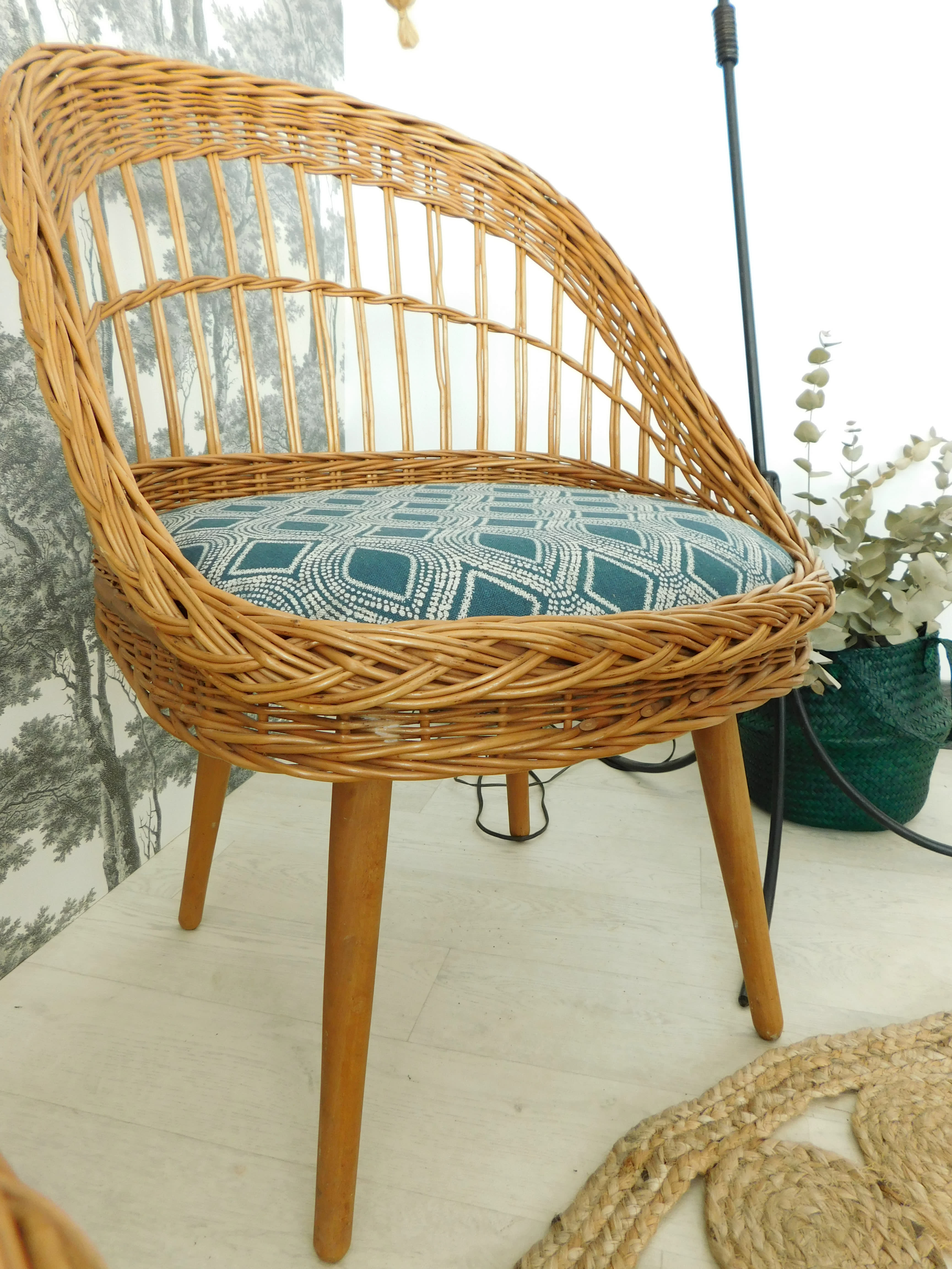 Lounge set in rattan 70s