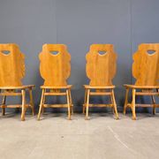 Vintage rustic dining chairs, set of 4 - 1960s