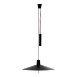 Rare, Height-Adjustable Black Metal Lamp from the 1950s