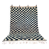 Tapis beni ouraine bleu carré fait main