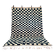 Handmade square blue Beni Ouraine rug