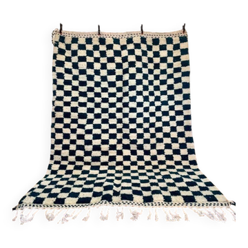 Tapis beni ouraine bleu carré fait main