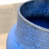 Large blue vase on a German workshop stand from the mid-20th century by Bückeburg Keramik, 1960s.