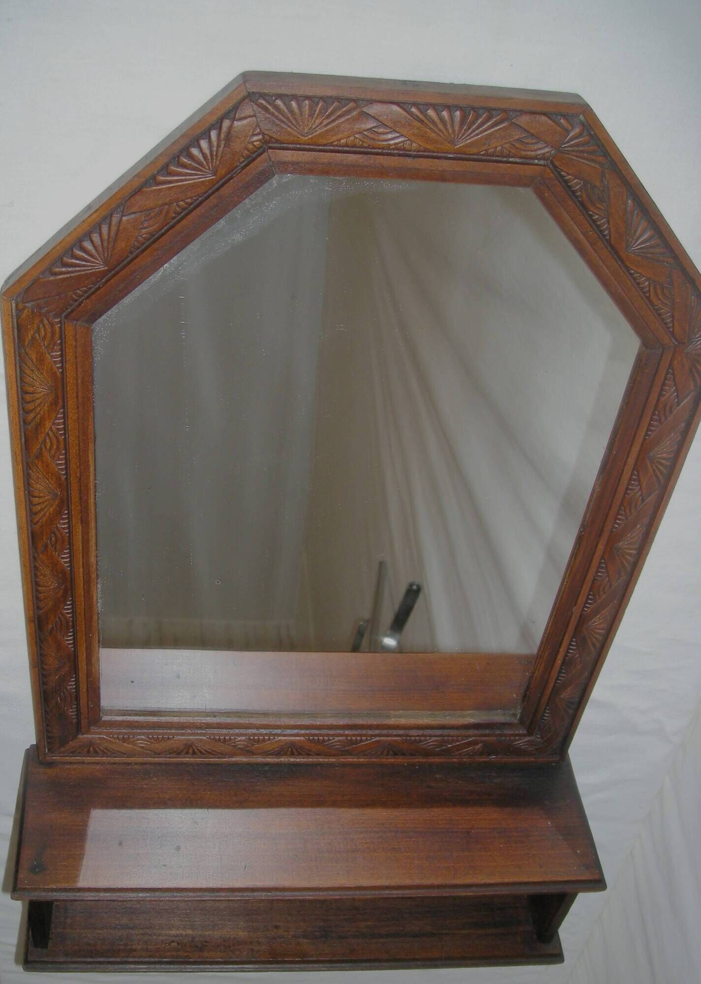 Art Deco wall-mounted tablet mirror from the 1930s.
