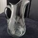 Blown glass water jug, engraved floral decoration 2.2 l