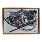 Peinture à l'huile abstraite de Lars Sjögren | Suède | 1965