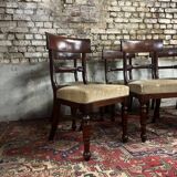 Suite De Six Chaises En Acajou D’époque Restauration XIX Eme Siècle