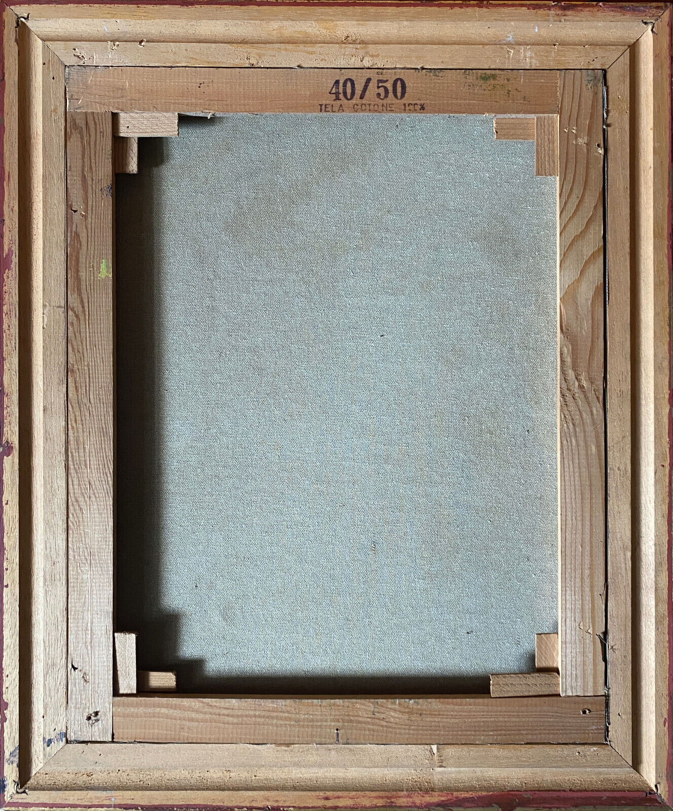 Table HST "Landscape at the river" signed ec. Italian with frame