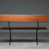 Solid teak bench, Netherlands, 1950s
