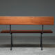 Solid teak bench, Netherlands, 1950s