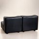 Modular black leather sofa '9000' by Tito Agnoli