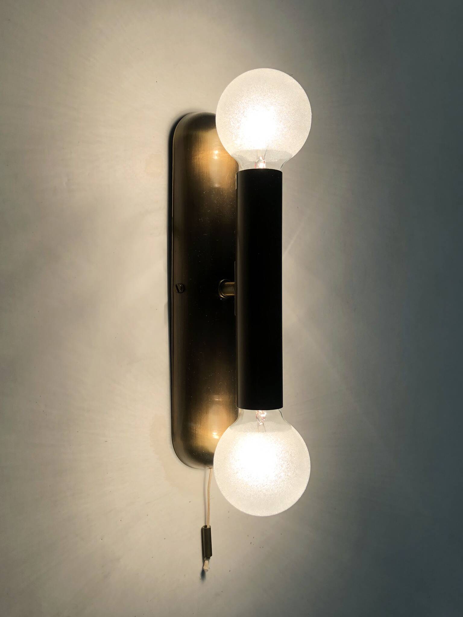 Pair of Je Fassung brass 2-light wall lights made in Germany