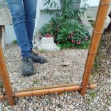 Miroir ancien en bambou vintage