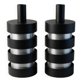 Pair of cylindrical "Space Age" pendants - Lita, 1967