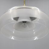 Italian mid-century brass and plastic pendant lamp, 1970s