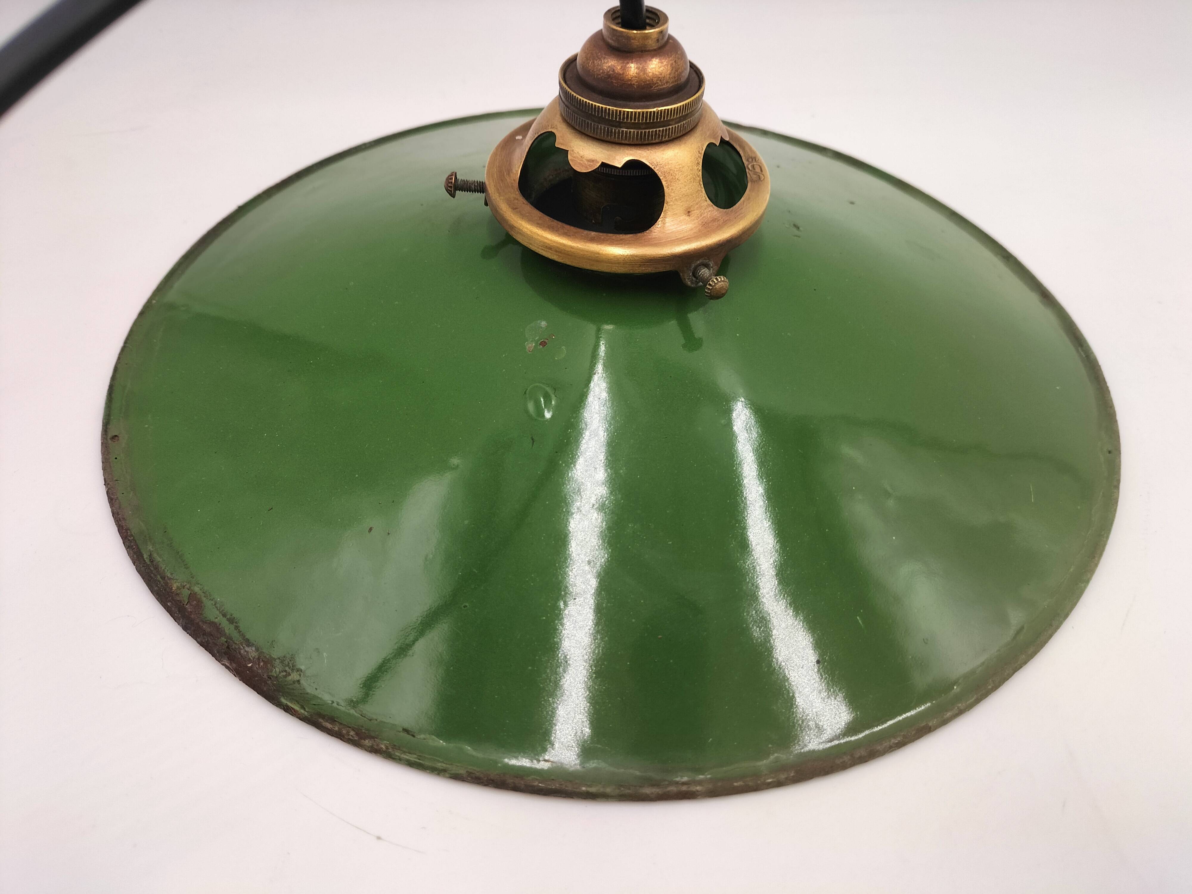 Enameled sheet metal pendant lights