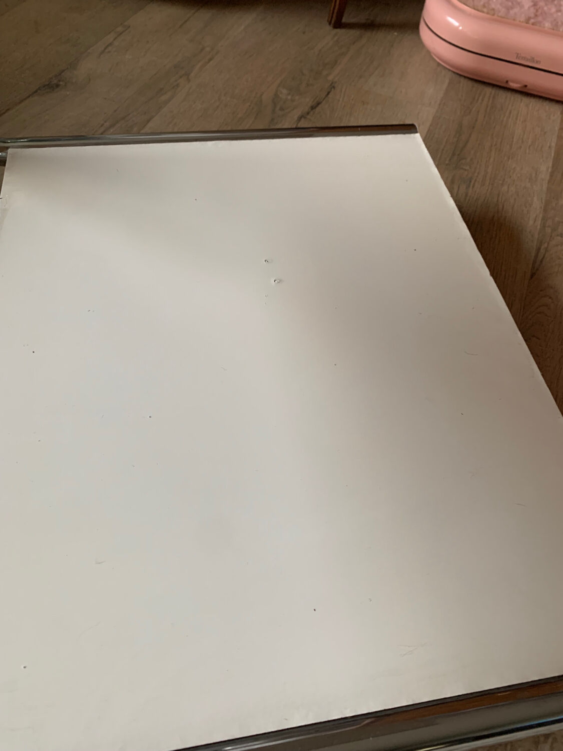 Chrome magazine holder coffee table from the 80s