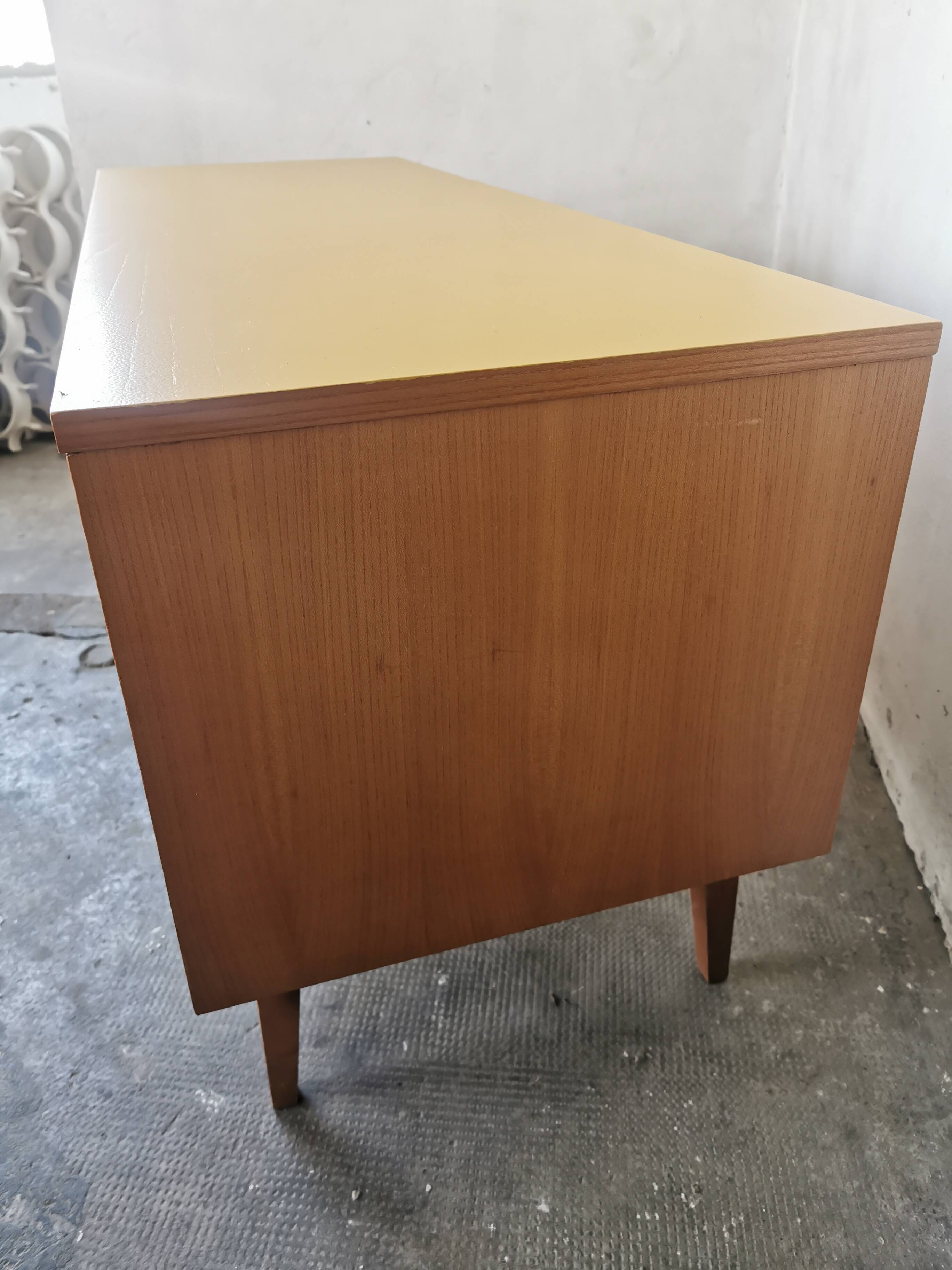 Small vintage blond wood sideboard