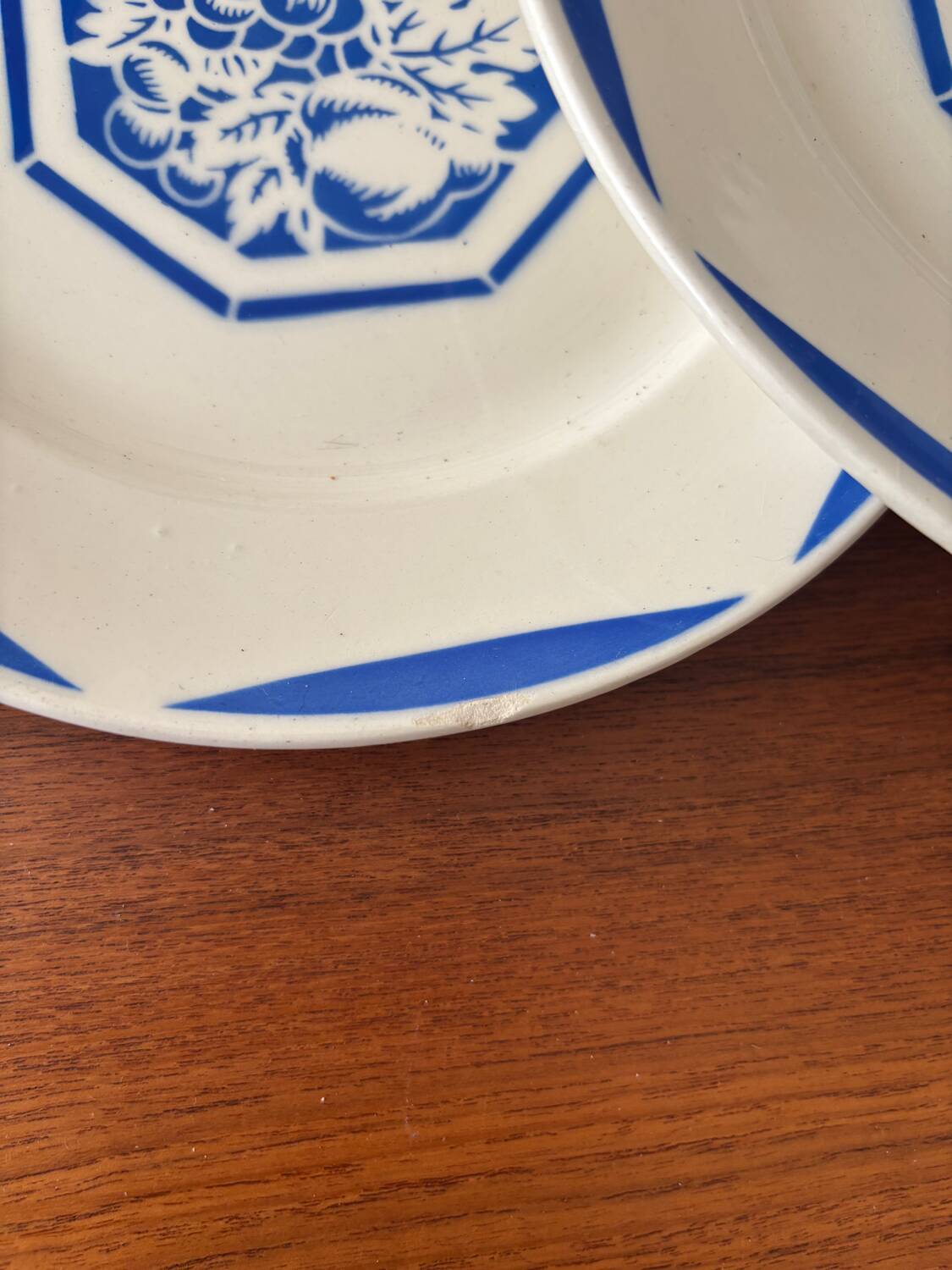 Set of 6 flat plates KG Lunéville Fructidor model – earthenware frui