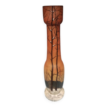 Legras vase with enamel decoration