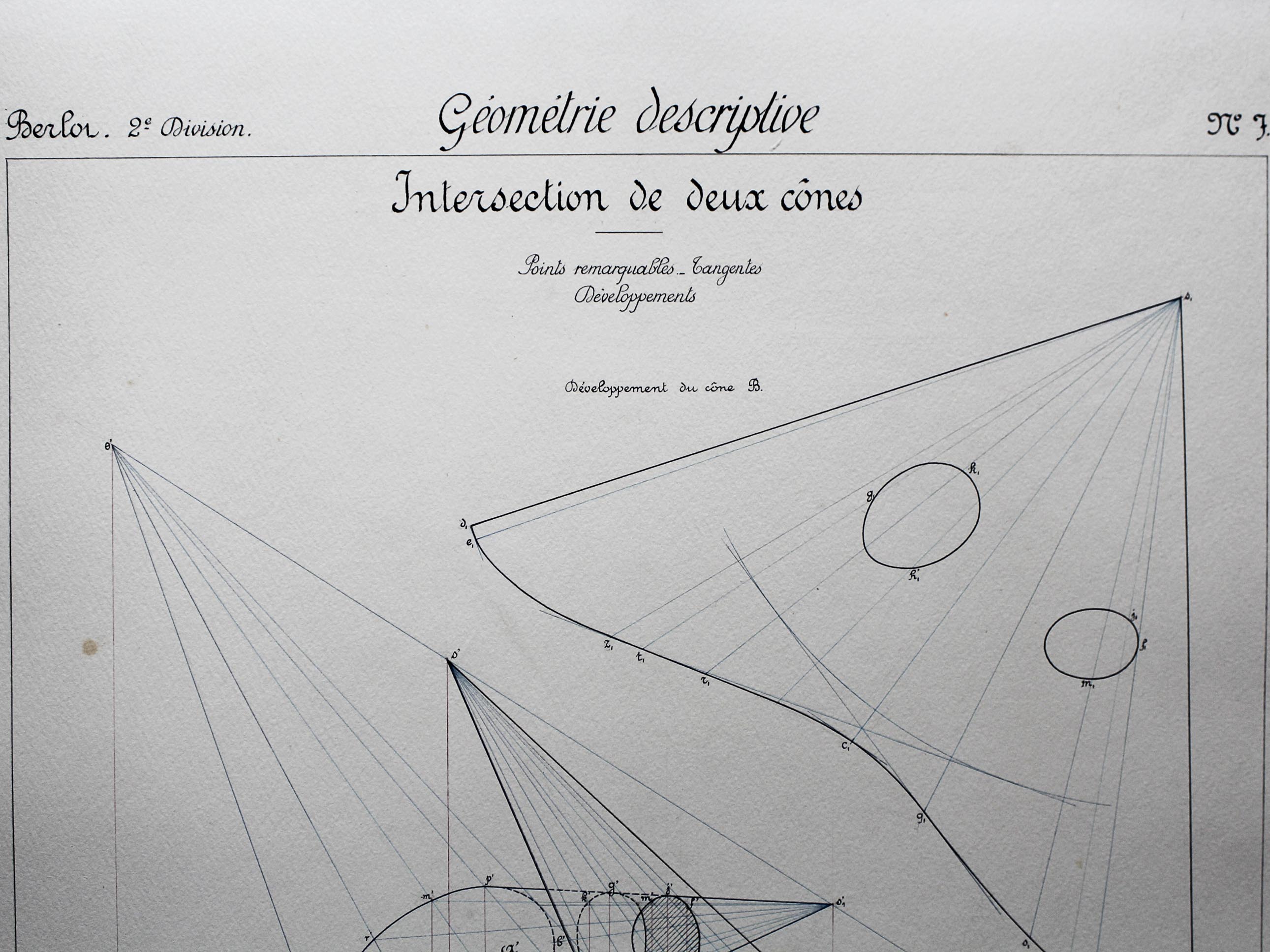 Study drawing Geometry Arts et Métiers 1907