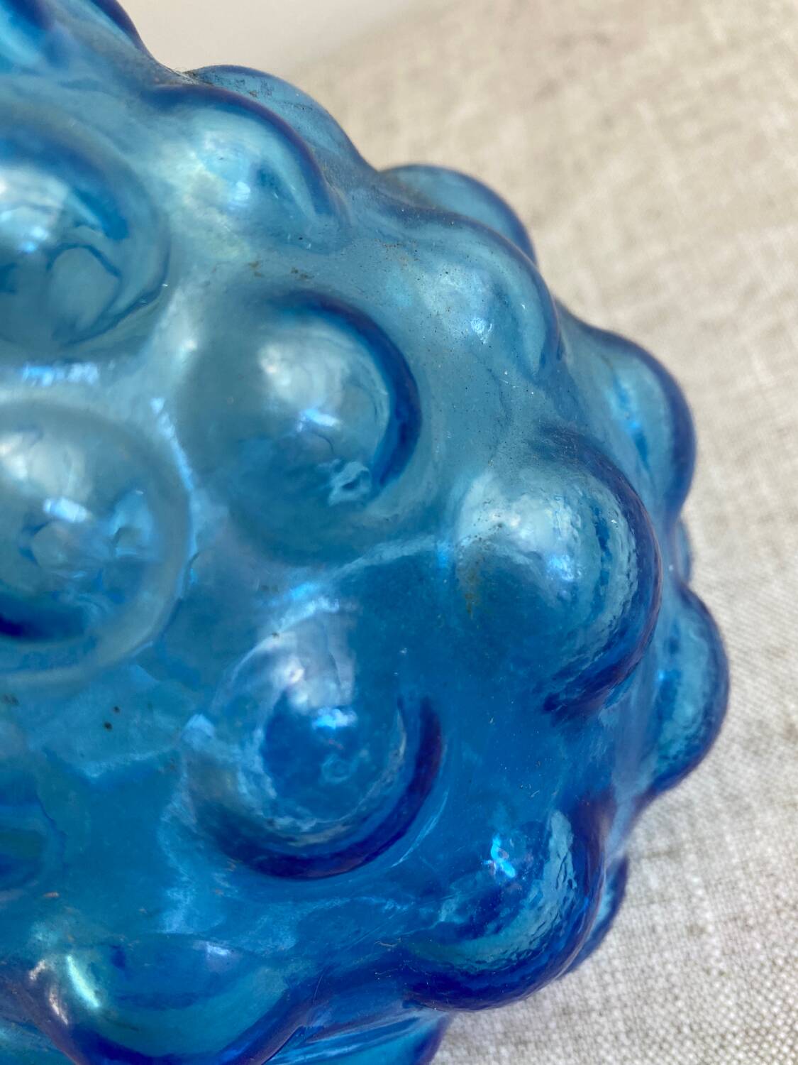 Turquoise blue employment glass carafe