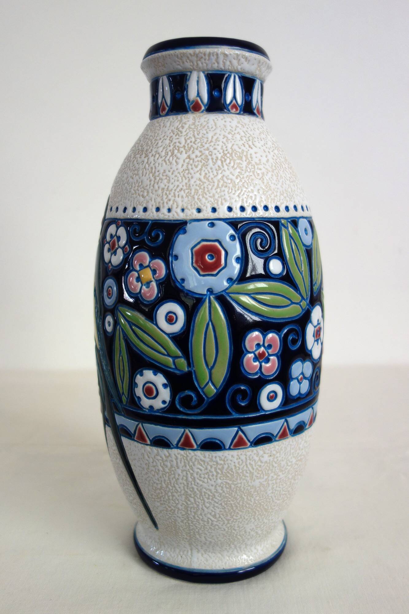 Vase art nouveau céramique émaillée par Amphora, Bohème, 1920