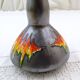 Vase pichet vintage en poterie noire irisée italienne du milieu du siècle avec glaçure à la flamme rouge, pichet ornemental en céramique rétro des années 1950 d'Italie
