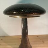 Art Deco organic mushroom bronze Murano bubble glass desk lamp